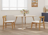 Dining Chair 2 pcs Natural and Light Solid Rubber Wood 42020491