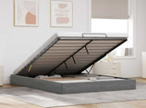 Ottoman Bed Frame Dark Grey Queen Size Velvet 3403075