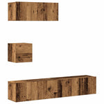 ZNTS 4 Piece TV Cabinet Set Wall-mounted Old Wood Engineered Wood 3329219