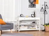 Console Table Side Desk w/ Shelves Drawers Open Top X Support Frame Living Room Hallway Home Office T3398P329949