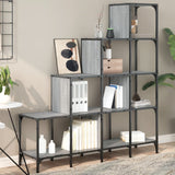 Bookcase Grey Sonoma 122x30x132 cm Engineered Wood and Metal 845444