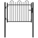 Fence Gate HORST 100 x 75 cm Metal Black Lockable 42034053