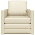 Floor Sofa Bed with Cushion Cream 74 x 77 x 81 cm Faux leather 4106631