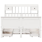Bookcase Bed without Mattress White 150x200 cm King Solid Wood Pine 3308919