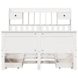 Bookcase Bed without Mattress White 150x200 cm King Solid Wood Pine 3308919