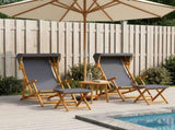 Deck Chair 4 pcs 3 Position Solid Eucalyptus Wood Grey 3407798