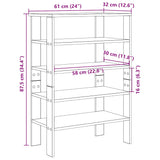 ZNTS Shoe Rack White 61x32x87.5 cm Engineered Wood 859851