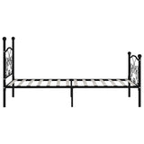 Bed Frame without Mattress with Slatted Base Black Metal 90x200 cm 284454