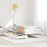 Bed Frame without Mattress White 90x190 cm Single Solid Wood Pine 3301423