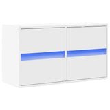 TV Wall Cabinet with LED Lights White 80x31x45 cm 852285