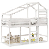 ZNTS Loft Bed with Ladder and Roof without Mattress White 80x200 cm 3281987