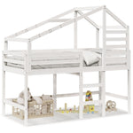 ZNTS Loft Bed with Ladder and Roof without Mattress White 90x190 cm Single 3281991