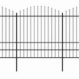 Garden Fence with Spear Top Steel 1603.5x200 cm Black 277756