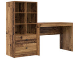 Desk with Drawer with Shelf with Storage 2 pcs Old Wood 3337319