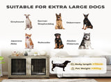 Indoor Dog Crate Furniture End Table with Soft Washable Cushion, Lockable Front Door, for Extra T3398P349635