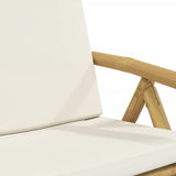 3 Piece Folding Bistro set with Cream White Cushions Bamboo 3208937