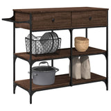 Kitchen Trolley Brown Oak 105x42x95 cm Engineered Wood 842380