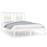 3104044 Bed Frame without Mattress White Solid Wood 140x190 cm