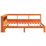 Bookcase Bed without Mattress Wax Brown 90x200 cm Solid Wood Pine 3324393