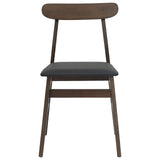 Dining Chair 2 pcs Dark Brown and Black Solid Rubber Wood 42020484