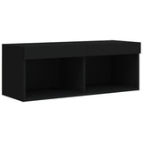 TV Cabinet with LED Lights Black 80x30x30 cm 837143