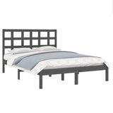 Bed Frame without Mattress Grey 200x200 cm Solid Wood 3105492