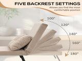 4-in-1 Velvet-Feel Single Chair Bed, with Pillow - Beige T3398P343284