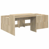 Bed Frame with Tunnel 3 pcs Sonoma Oak and Light Blue 3423648