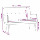 Bench Black 108 x 79 x 79 cm Velvet 42024044
