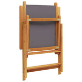 Reclining Garden Chairs 4 pcs Anthracite Fabric and Solid Wood 3214541