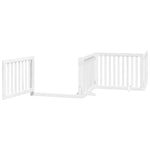 Dog Gate with Door Foldable 12 Panels White 960 cm Poplar Wood 3155676