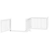 Dog Gate with Door Foldable 12 Panels White 960 cm Poplar Wood 3155676