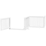 Dog Gate with Door Foldable 12 Panels White 960 cm Poplar Wood 3155676