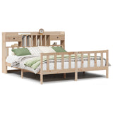 ZNTS Bookcase Bed without Mattress 200x200 cm Solid Wood Pine 3321751