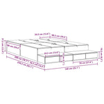 Storage Bed Frame with Drawer Black oak 236.5 x 140 x 31.5 cm 3335638