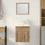 ZNTS 2 Piece Bathroom Furniture Set Artisan Oak Engineered Wood 862037