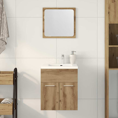 ZNTS 2 Piece Bathroom Furniture Set Artisan Oak Engineered Wood 862037