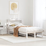Bed Frame without Mattress White 90x190 cm Single Solid Wood Pine 3306514