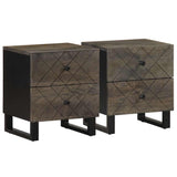 Bedside Cabinets 2 pcs Black 40x33x46 cm Solid Wood Mango 4017683
