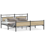 Metal Bed Frame without Mattress Sonoma Oak 200x200 cm 3325128