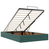 Ottoman Bed with Mattress & LEDs Dark Green 120x200cm Velvet 3312617