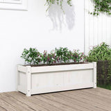 Garden Planter White 90x31x31 cm Solid Wood Pine 837451