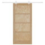 Sliding Door Brown 93 x 202 cm Solid Pine Wood 3333598