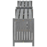 Garden Bench Grey Solid Acacia wood Medium Garden Bench Rustic 311824
