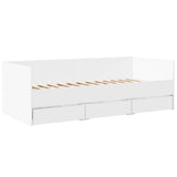 Daybed with Drawers without Mattress White 100x200 cm 3280811