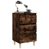Bed Cabinet Set of 2 Smoked oak 813135