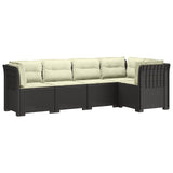 5-Seater Garden Sofa with Cushions Rattan Look PP Light Grey 3444062