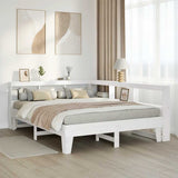 Bookcase Bed without Mattress White 150x200cm Solid Wood Pine 3324536