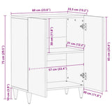 ZNTS Sideboard Light Grey 60x33.5x75 cm Solid Wood Mango 4017794