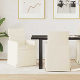 Dining Chairs with Wheels 2 pcs Beige 57 x 67 x 95 cm Linen 42017900